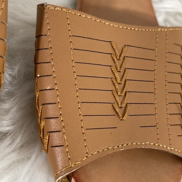 SR2 Huarache Flat Peep Toe Sandals Ankle Strap Brown Size 8 - Picture 4 of 11